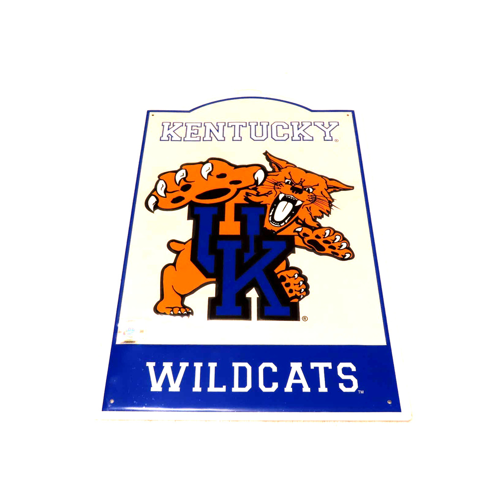 NCAA Kentucky Retro Tin Sign Basketball New Riddell Wildcats Wall Mancave Metal